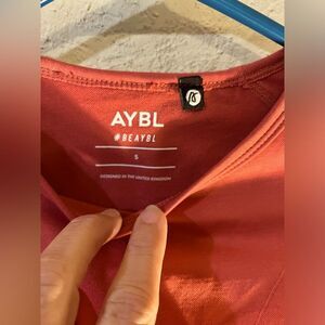 AYBL crop performance top NWOT beautiful brand -long sleeve crop-terracotta